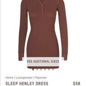 Skims sleep Henley dress in Jasper